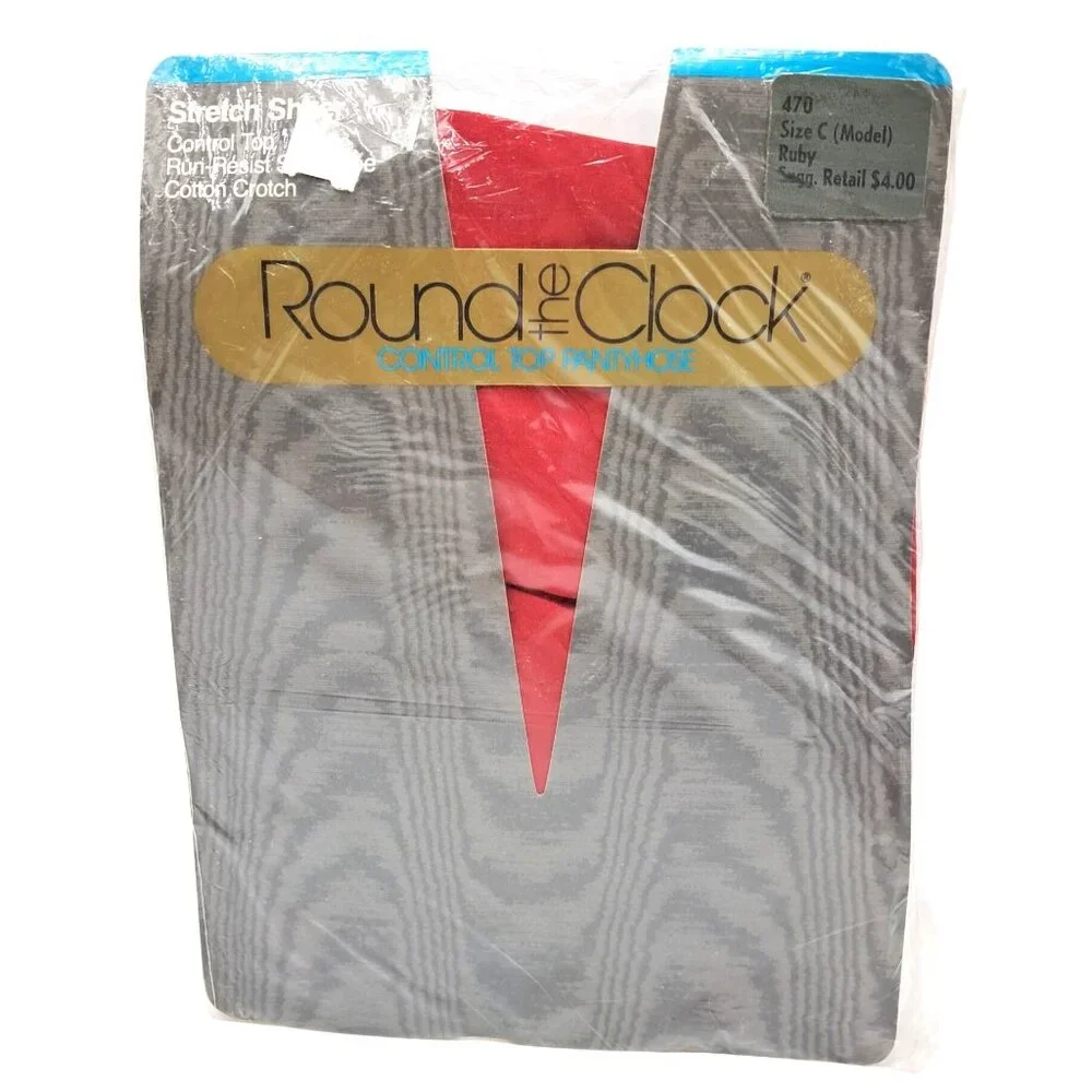 Round The Clock Control Top Pantyhose Ruby Stretch Sheer Size C (Model) Run-Resi